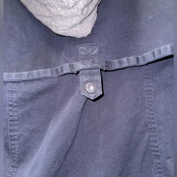 ANTHROPOLOGIE HEI HEI Hooded Utility Jacket Layered Navy Gray Women’s Size Large - Picture 6 of 8